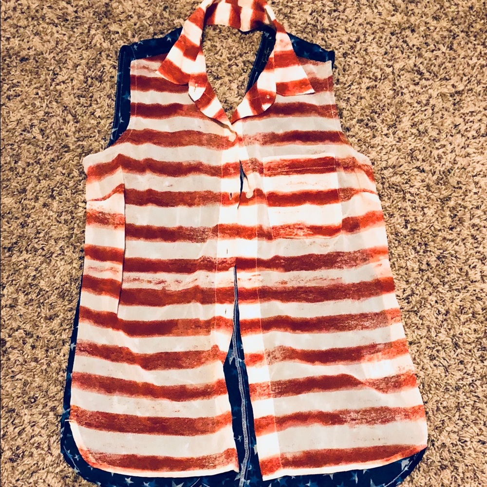 American flag button up